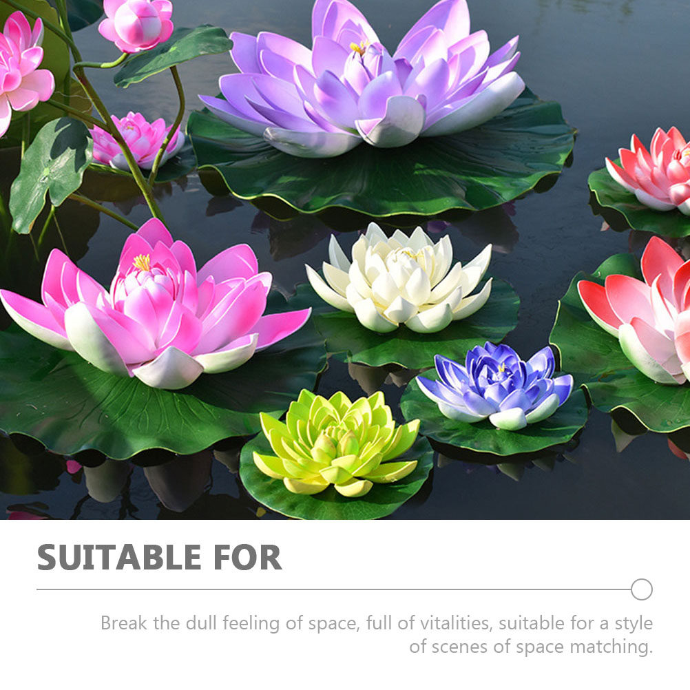 8Pcs Simulation Lotus Floating - огляд і ціна Aquarium Decor