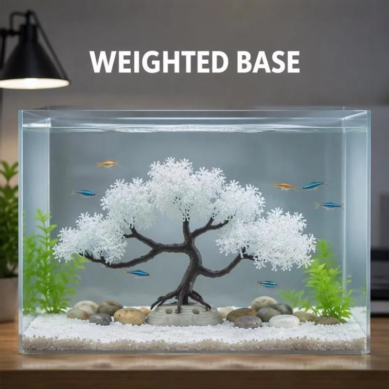 [Artificial White Bonsai Tree  - огляд і ціна Aquarium Fish Betta