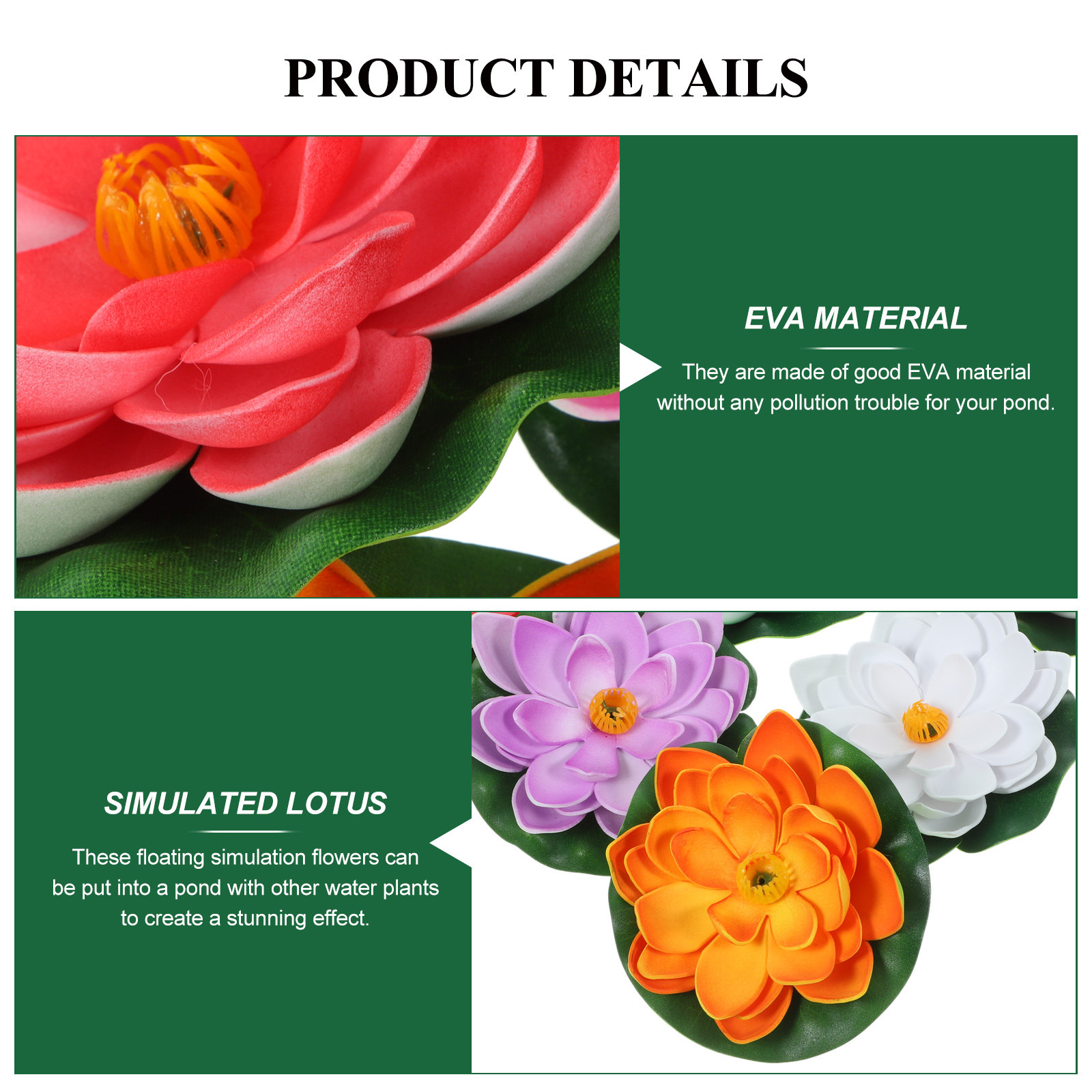 6Pcs Artificial Floating Lotus - огляд і ціна Aquarium Decor